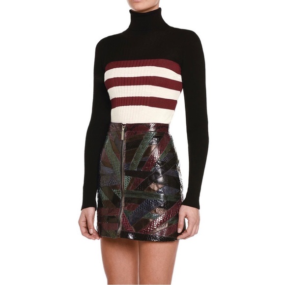 EMILIO PUCCI RUNWAY Patchwork Python And Metallic Leather Mini Skirt IT42 NWT - Picture 6 of 11